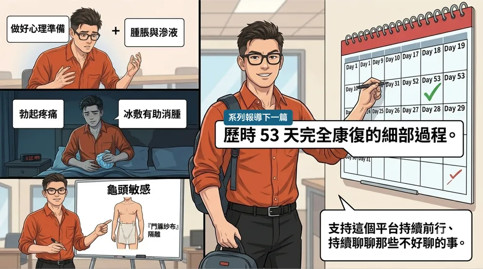 割包皮手術後第一週，可以預先知道會發生這幾件事