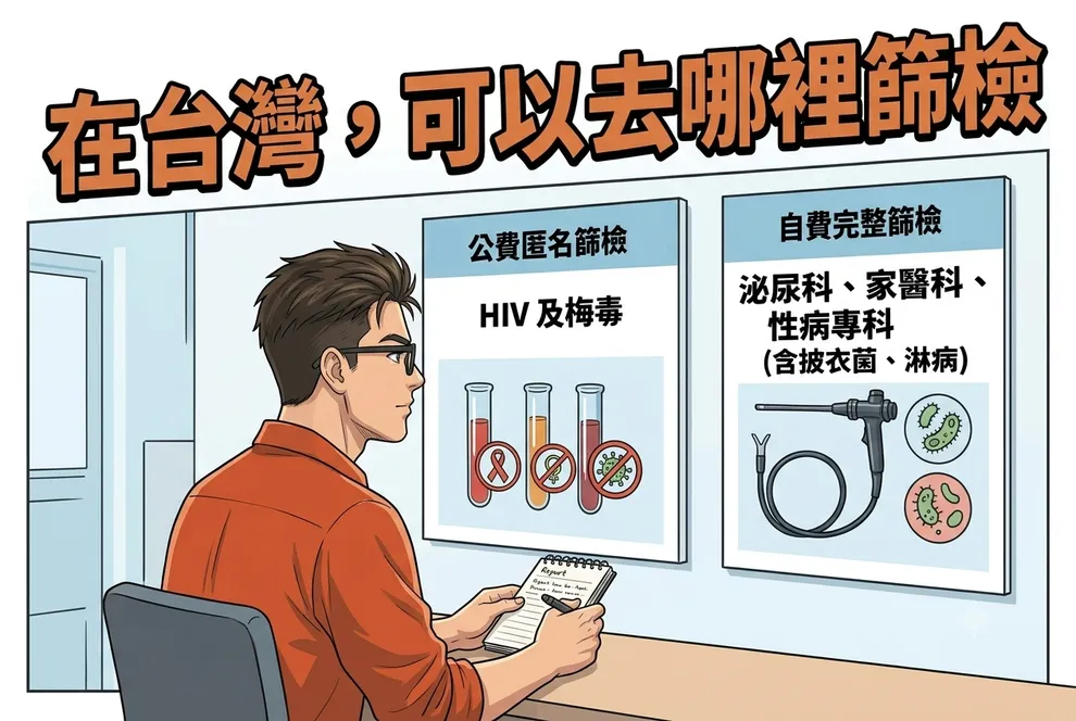 在台灣可以去哪裡做性病篩檢？